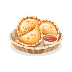 elegant illustration of  delicious pierogies vector illustration