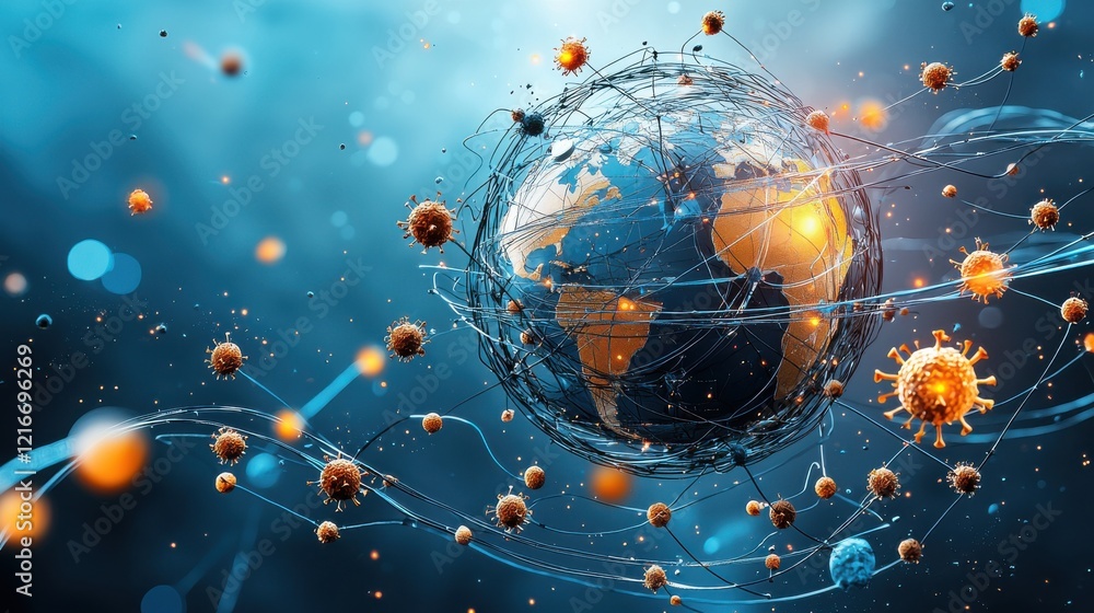 Poster global panic induced by virus outbreak a visual perspective on the world in crisis