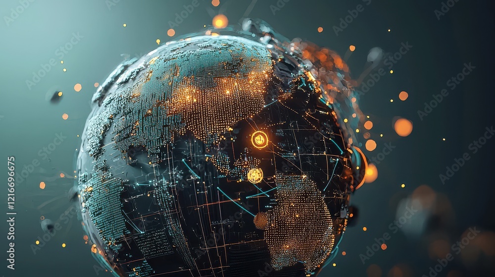 Poster Visualizing the spread of a conceptual virus through animated global networks digital environment multimedia animation cyber perspective