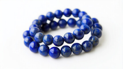 Elegant lapis lazuli bead bracelets displayed on a clean white background for online shopping convenience