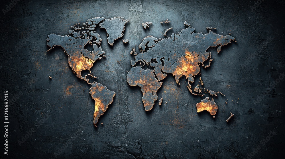 Poster virus spread visualization on a dark-themed world map global pandemic infographic representation dar