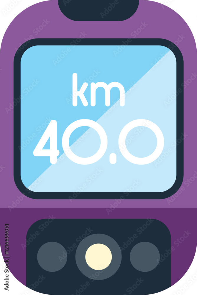Poster gps device with big screen showing 40 kilometers distance and used for navigation