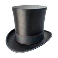 cylinder black top hat isolated on transparent background