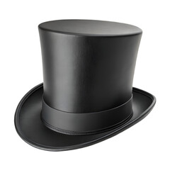cylinder black top hat isolated on transparent background