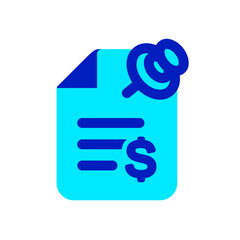 finance document with pin duo tone icon