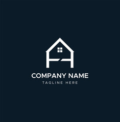 real estate letter H house logo concept with vector 