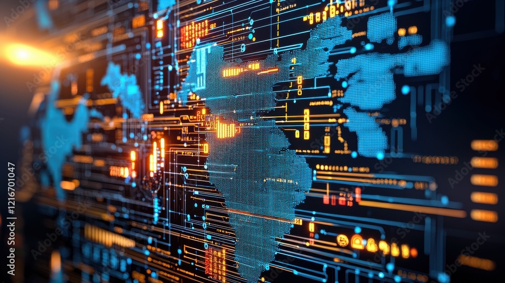 Leinwandbilder visualizing global virus spread data high-tech solutions for enhanced tracking and analysis