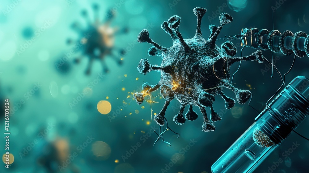 Poster virus infecting earth global perspective digital art science environment symbolic representation