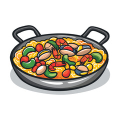 elegant illustration of seafood curry vector on a white
