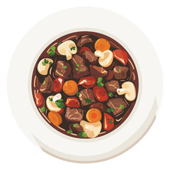 elegant illustration of delicious beef curry vector art on a white 