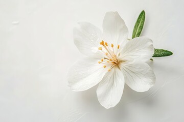 Obraz premium Delicate Rosemary Flower Blossom on Pure White Background, Close-Up Shot herb food diet plant macro 