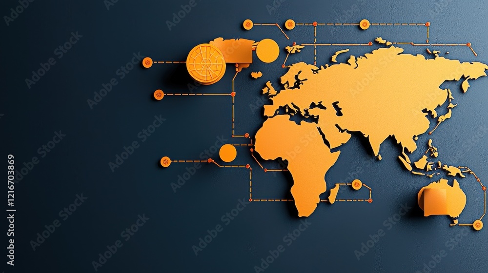 Poster pandemic spread visualization global world map digital graphic aerial view red arrows indicating out