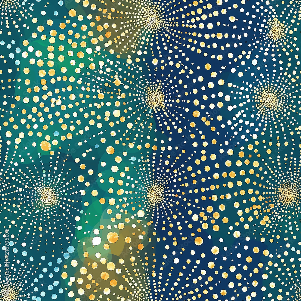 Aufkleber colorful abstract pattern with dots and spirals, evoking a sense of movement and whimsy.