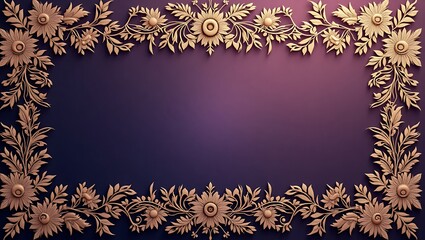 Intricate gold and purple floral patterns representing empowerment and femininity for Women's Day