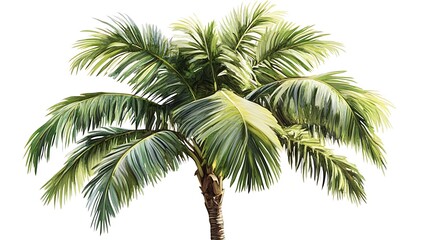 Palm Tree Illustration with White Background