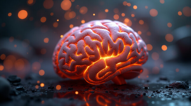 Micro Photography Concept Art: Human Brain Exploding with Creativity