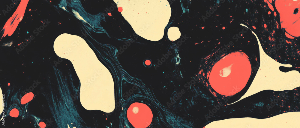 Aufkleber Abstract ink patterns display unique colors and shapes in fluid formations