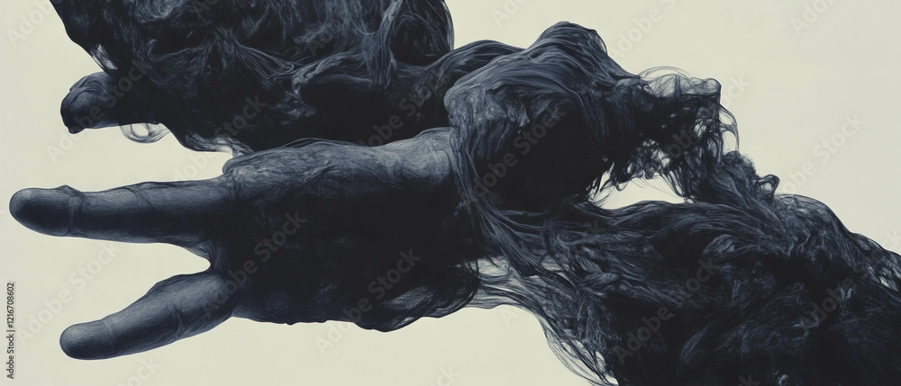 Poster Visual representation of fluidity in ballpoint pen ink and its viscous texture