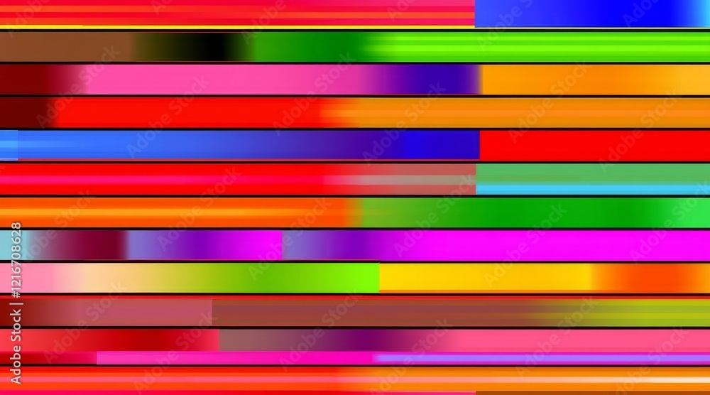 Poster colorful horizontal stripes in vibrant hues creating a dynamic abstract background