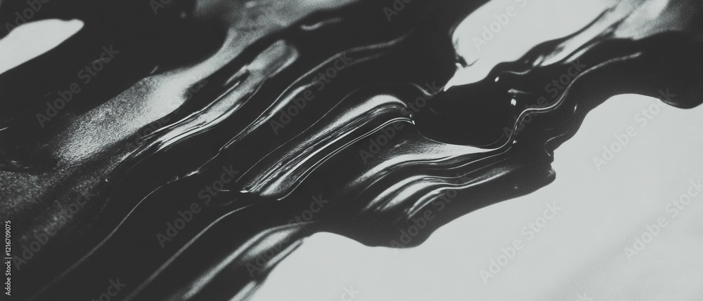 Poster Exploration of black ink gradients on a white background with smooth transitions