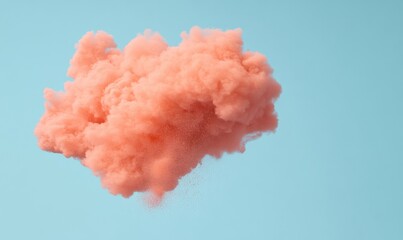 Contemporary Abstract Art Soft Pink Cloud Aesthetic on Sky Blue Background - Modern Design Inspire Creative Branding and Visual Marketing Strategies