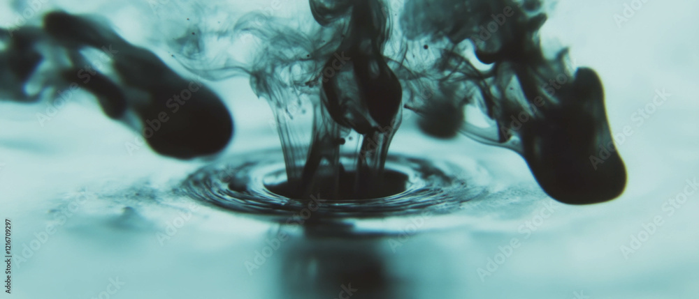 Aufkleber black ink smudges creating blurred textures against a white background in artistic expression