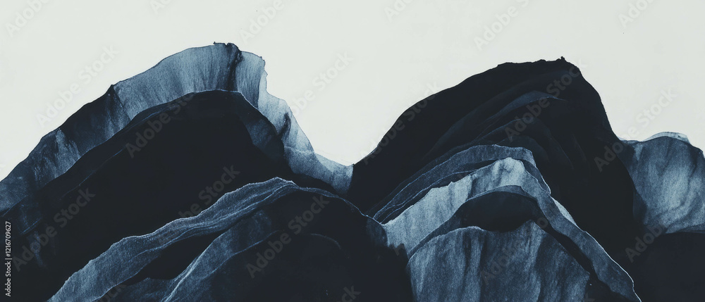 Poster black ink washes create subtle gradients on a white background