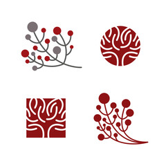Set of icons with branches