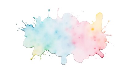 Obraz premium Soft pastel watercolor splashes reflecting creativity and celebration with space for typography
