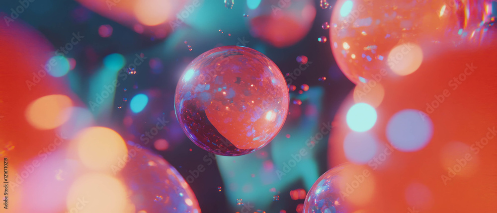 Leinwandbilder colorful bouncing balls display dynamic textures and playful physics in vibrant surroundings
