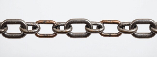 Fototapeta premium A Detailed CloseUp Image Showcasing a Rusty Metal Chain Link in Intricate Fashion