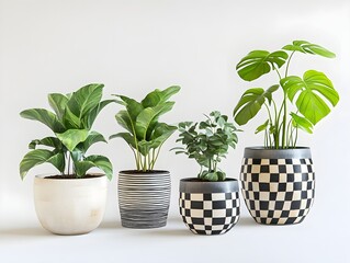 Obraz premium indoor plants on a white shelf