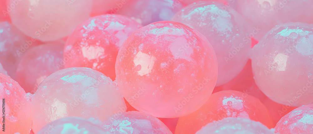 Poster experience the delightful texture and minty freshness of bubblegum in a colorful display