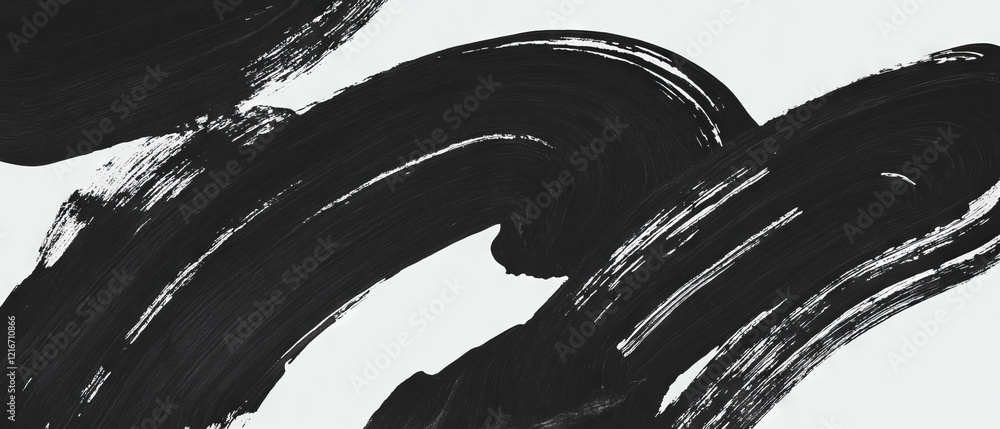 Poster elegant black ink calligraphy patterns on a clean white background showcasing artistic strokes