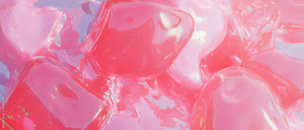 Poster texture exploration of chewed bubblegum showcasing its soft and irregular shapes
