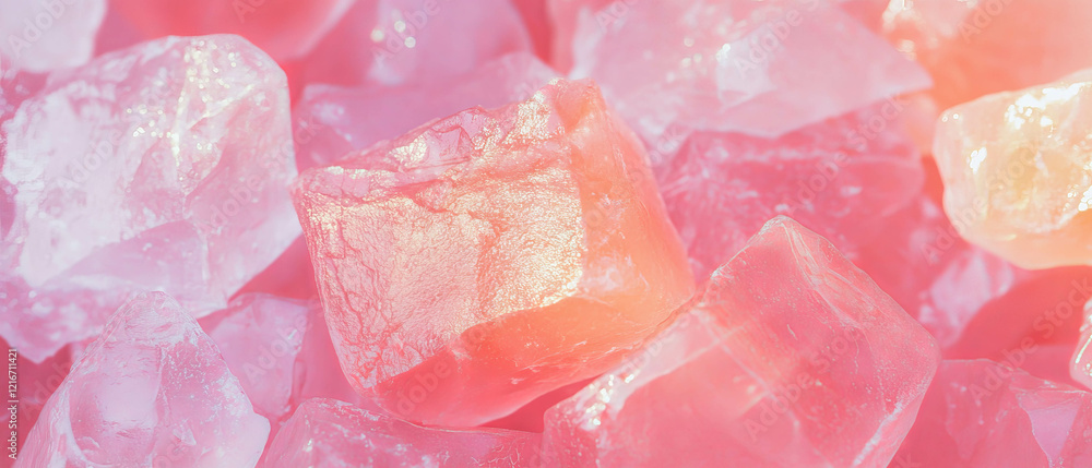 Poster textured close-up of chewed bubblegum with soft shapes and vibrant colors