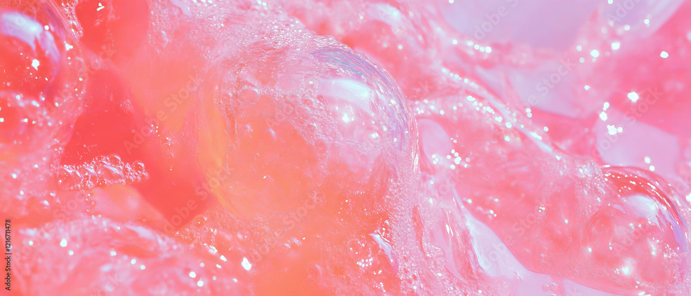 Poster Captivating texture of chewed bubblegum showcasing soft bubbles and irregular shapes