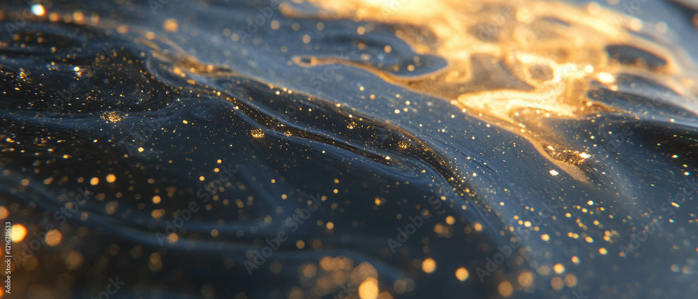 Poster Collectable stars and sparkling gold texture creating a shimmering visual experience
