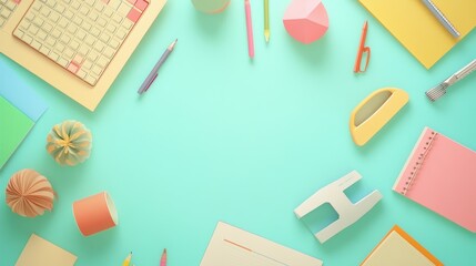 financial overview flat design top view minimalist theme animation colored pastel 