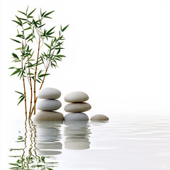  spa bamboo border, isolated on white background