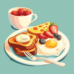 elegant illustration of breakfast food