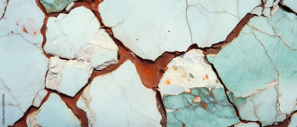Poster beautiful cracked tile pattern with smooth colored textures showcasing varied designs and shades