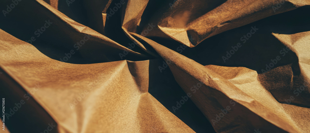 Poster exploring the subtle texture of dark brown kraft paper with smooth and grainy details