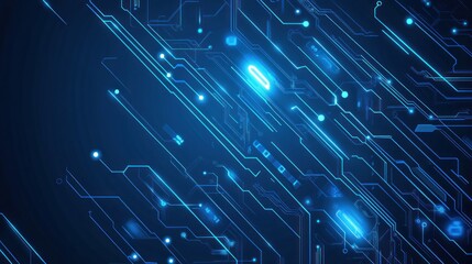 Abstract Blue Digital Circuitry Background