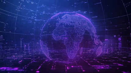 Fototapeta premium Supply chain solutions flat design front view global distribution network animation vivid 