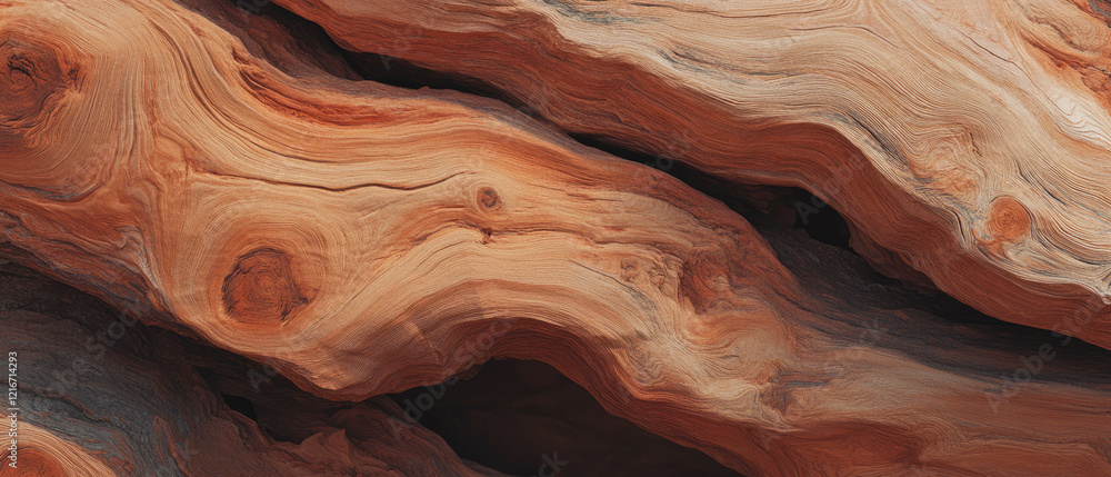 Poster digital illustration showcasing intricate wood texture with precise lines and flat colors