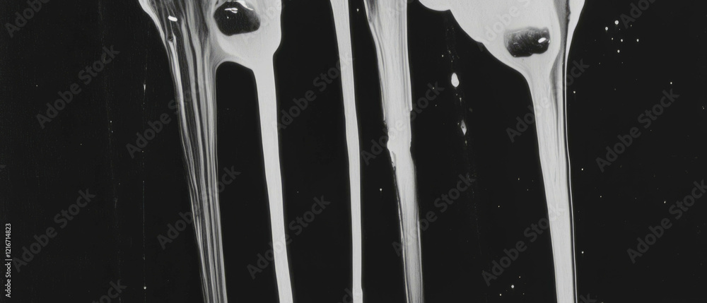 Aufkleber dripping ink patterns with varied thickness and vertical lines in artistic expression