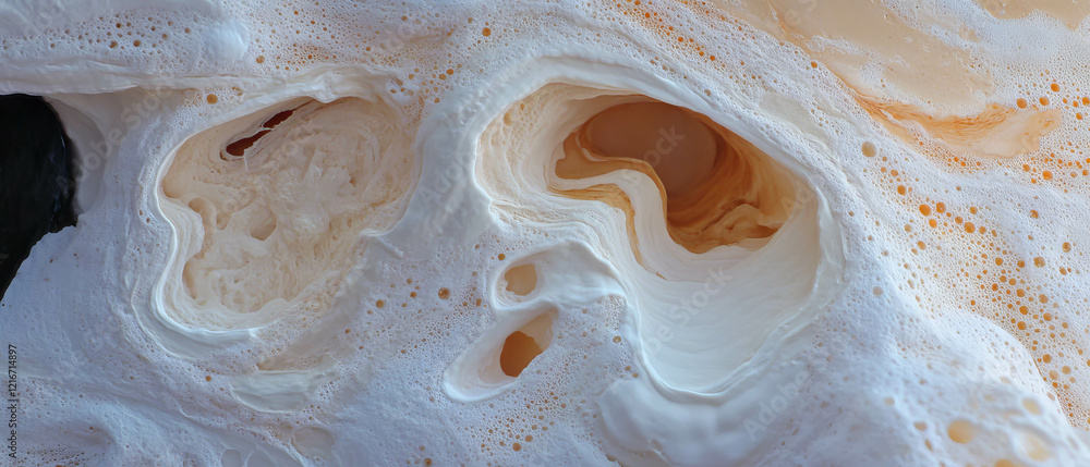 Aufkleber exploring the intricate textures and colors of dry mushroom surfaces
