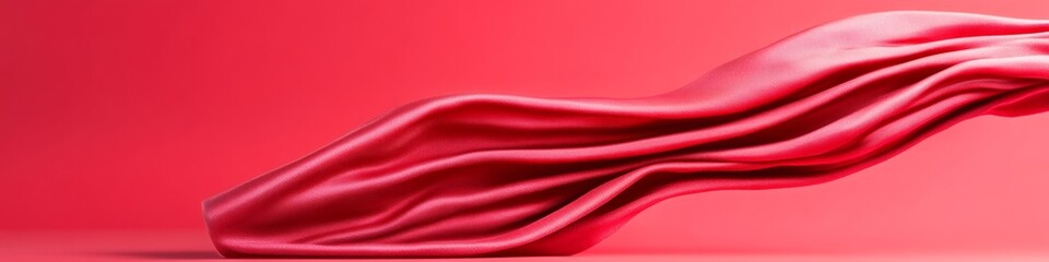 Obraz premium Contemporary Fabric Aesthetics Dynamic Draped Silk in Vibrant Pink for Fashion Marketing and Visual Merchandising in the Textile Industry