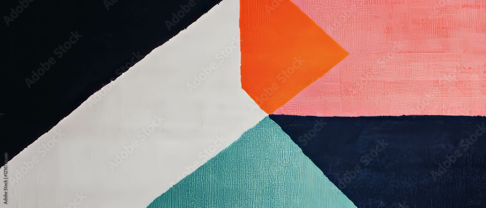 Poster geometric patterned rug showcasing vibrant colors and interesting texture design